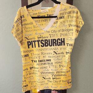 Yellow Pittsburgh Graphic Women's Top